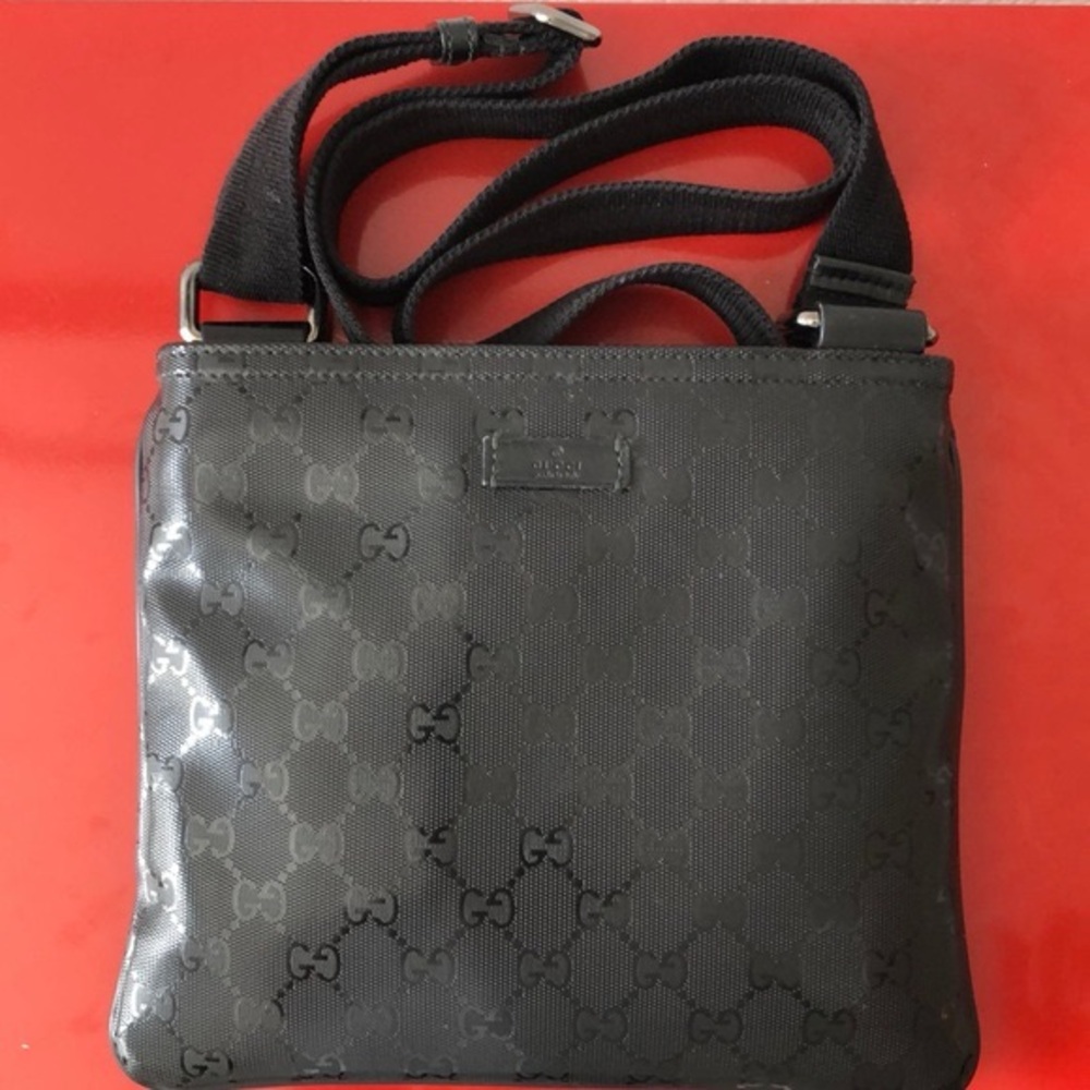 Gucci Black Messenger Bag with Signature Monogram